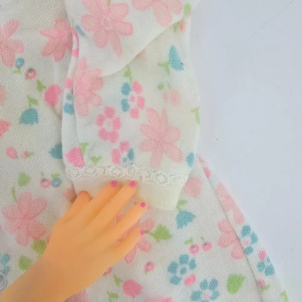 Vintage Carter's Pastel Floral Footed Pajama Footies TWIN Baby Girls M 6-12 mo